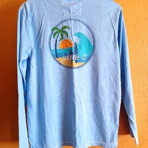 JHONNIE -O Blue Long Sleeve Surf/Beachy/ Shirt Size 14 Youth Boys
